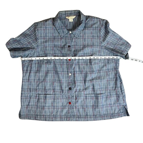 👕 Allison Daley Vintage Button-Up Plaid Short Sleeve Shirt – Size 20W - Picture 1 of 6